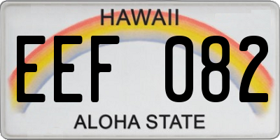 HI license plate EEF082
