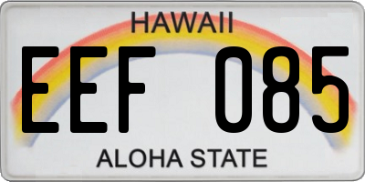 HI license plate EEF085