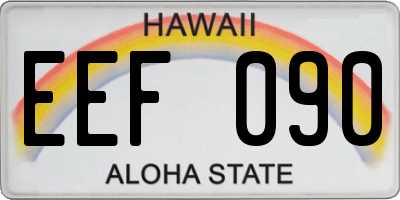 HI license plate EEF090