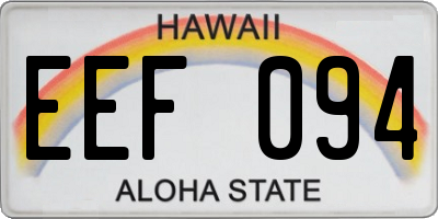 HI license plate EEF094