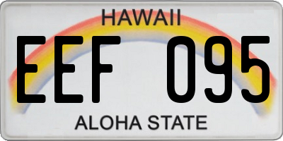 HI license plate EEF095