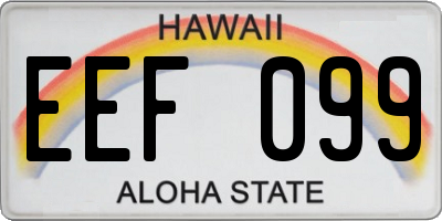 HI license plate EEF099