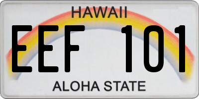 HI license plate EEF101