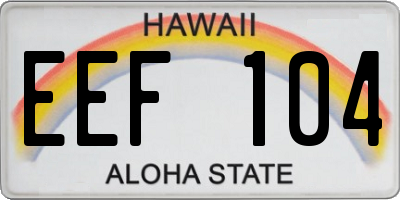 HI license plate EEF104