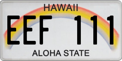 HI license plate EEF111