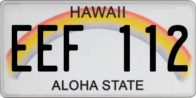 HI license plate EEF112