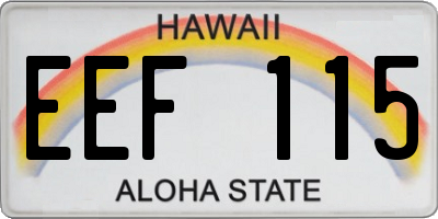 HI license plate EEF115