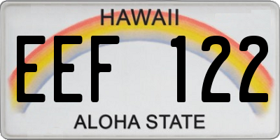HI license plate EEF122