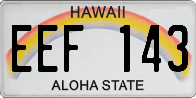 HI license plate EEF143