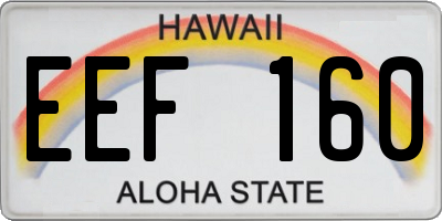 HI license plate EEF160