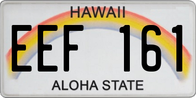 HI license plate EEF161