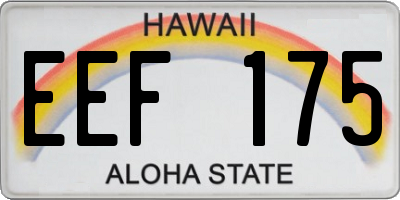 HI license plate EEF175