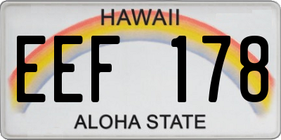 HI license plate EEF178