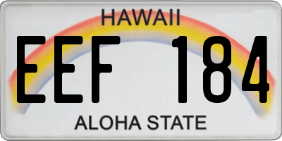HI license plate EEF184