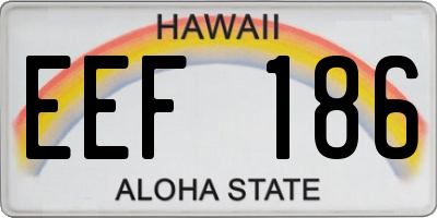 HI license plate EEF186