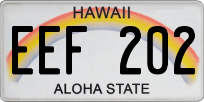 HI license plate EEF202