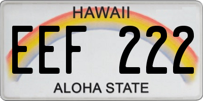 HI license plate EEF222