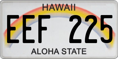 HI license plate EEF225