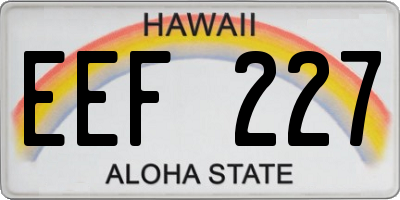 HI license plate EEF227