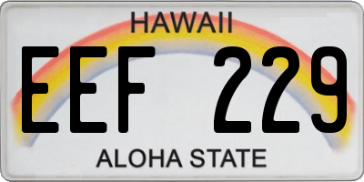 HI license plate EEF229