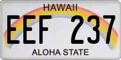 HI license plate EEF237