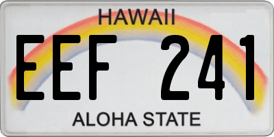 HI license plate EEF241