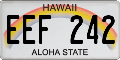 HI license plate EEF242