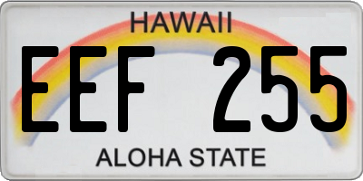 HI license plate EEF255