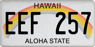 HI license plate EEF257