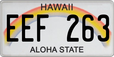HI license plate EEF263