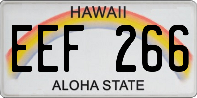 HI license plate EEF266