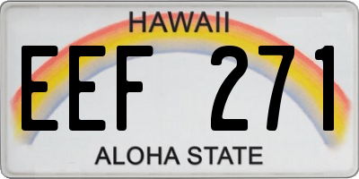 HI license plate EEF271