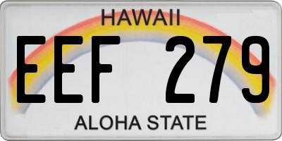 HI license plate EEF279