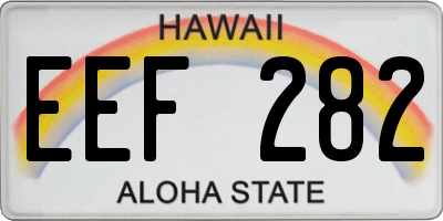 HI license plate EEF282