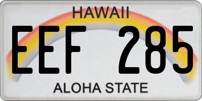 HI license plate EEF285