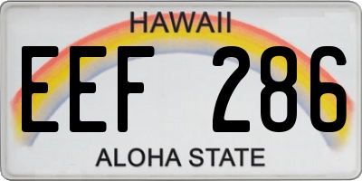 HI license plate EEF286