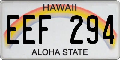 HI license plate EEF294