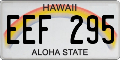 HI license plate EEF295