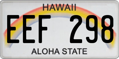HI license plate EEF298