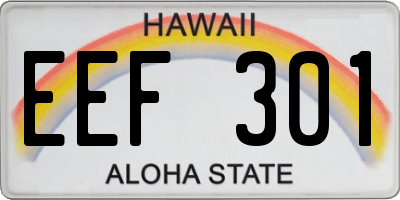HI license plate EEF301