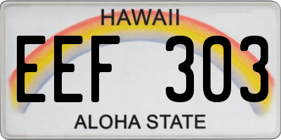 HI license plate EEF303