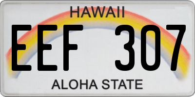 HI license plate EEF307