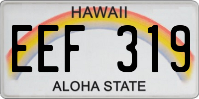 HI license plate EEF319