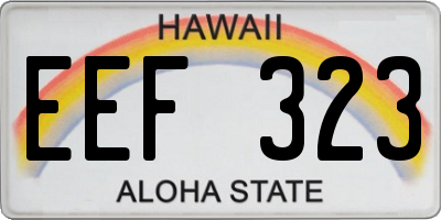 HI license plate EEF323