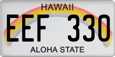 HI license plate EEF330