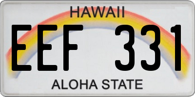 HI license plate EEF331