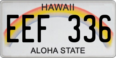 HI license plate EEF336