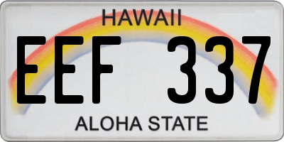 HI license plate EEF337