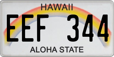 HI license plate EEF344