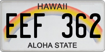 HI license plate EEF362